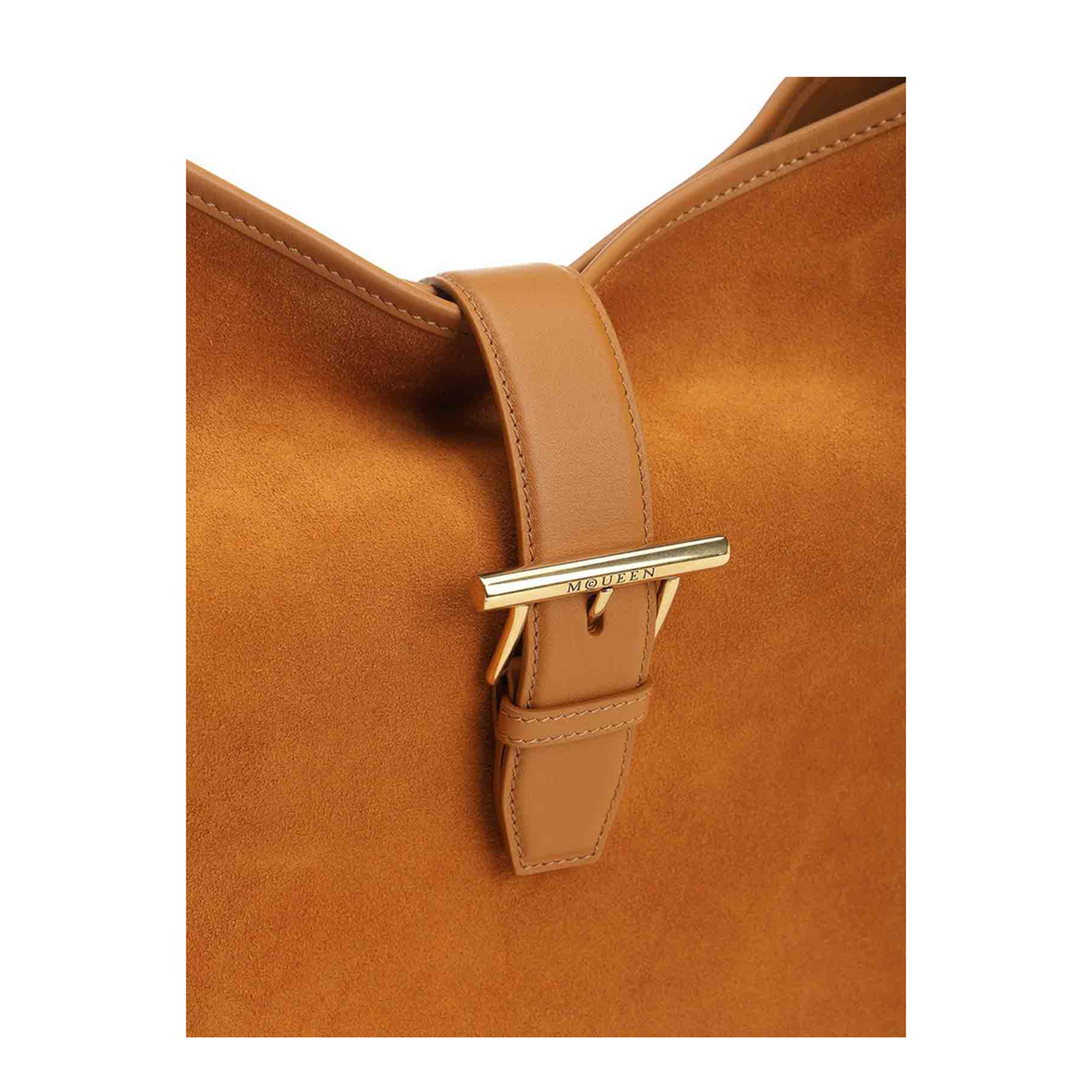 Adjustable Leather Shoulder Bag with Vintage Gold Metal T-Bar Closure