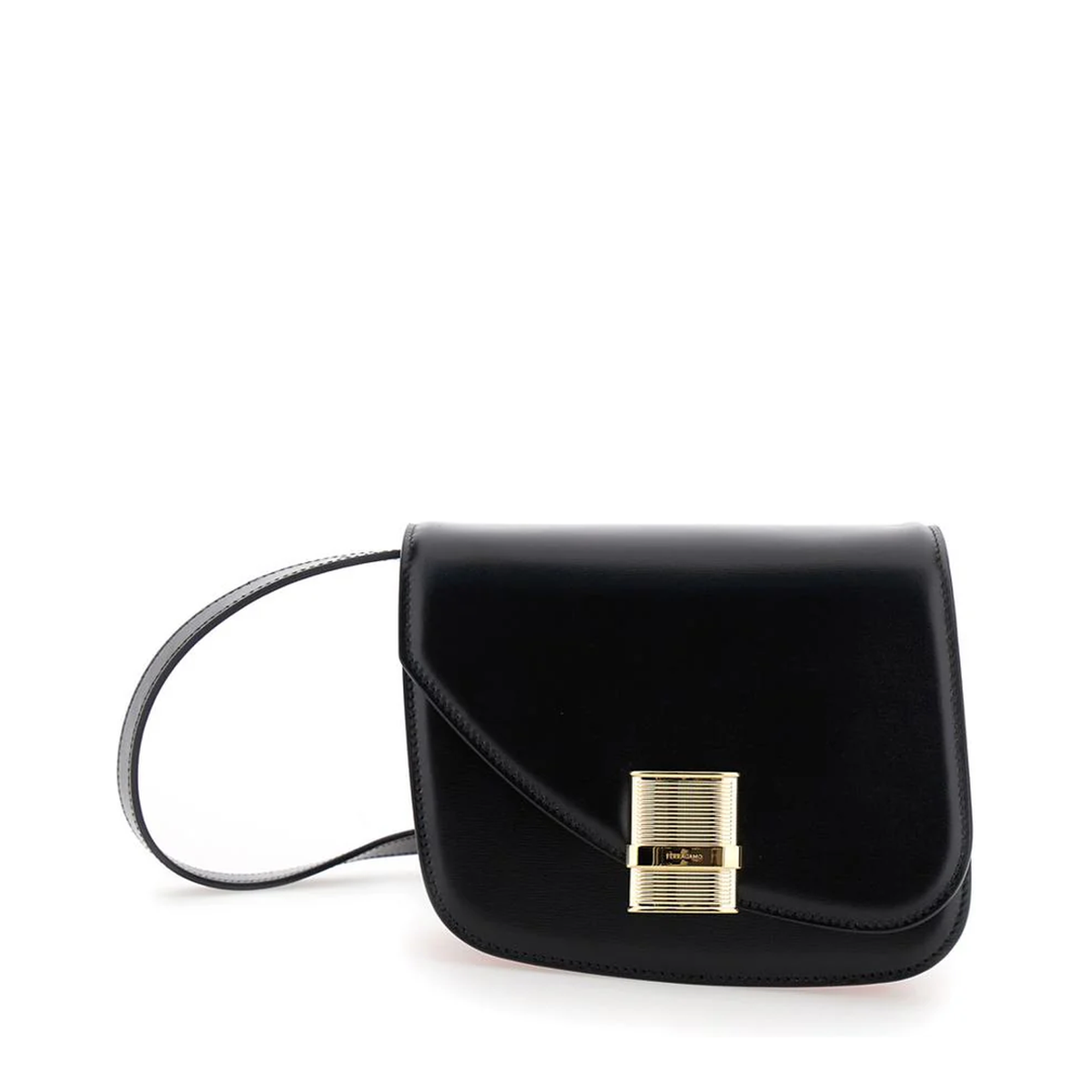 Fiamma S Black Asymmetric Crossbody Bag