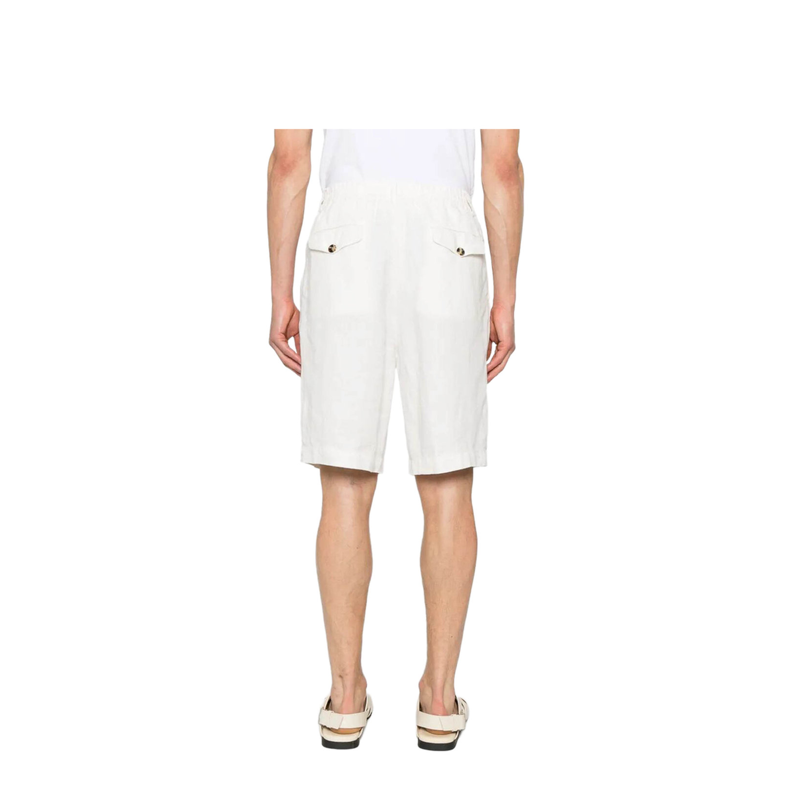 Bermuda Shorts in Light Délavé Linen Canvas