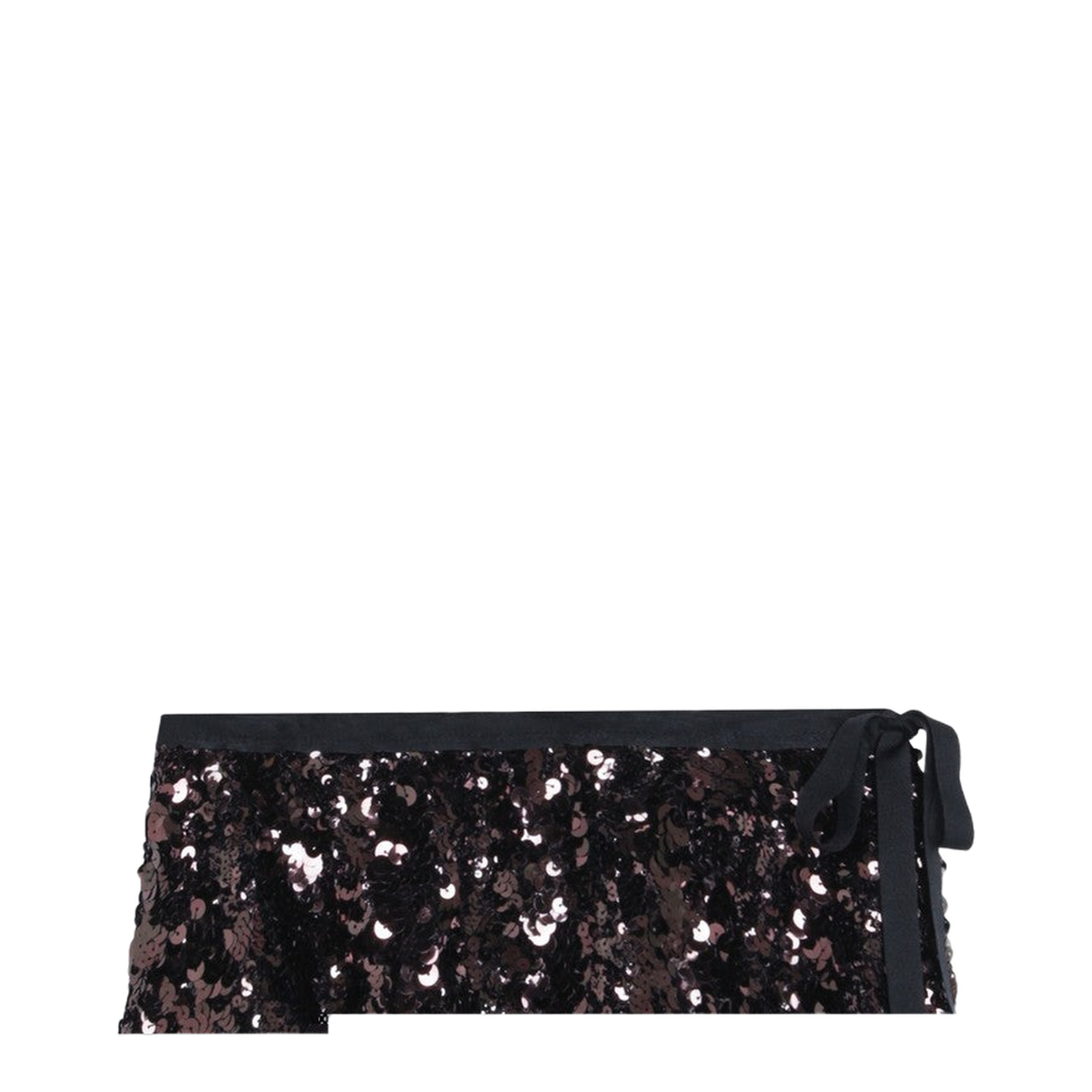 Plum-coloured sequined skirt