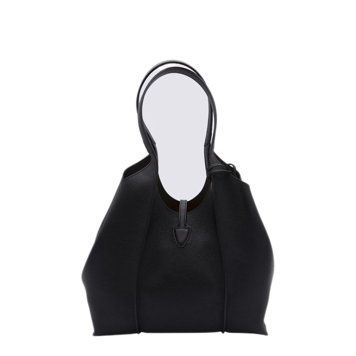 T Timeless Small Calf Leather Shopping Bag - Black