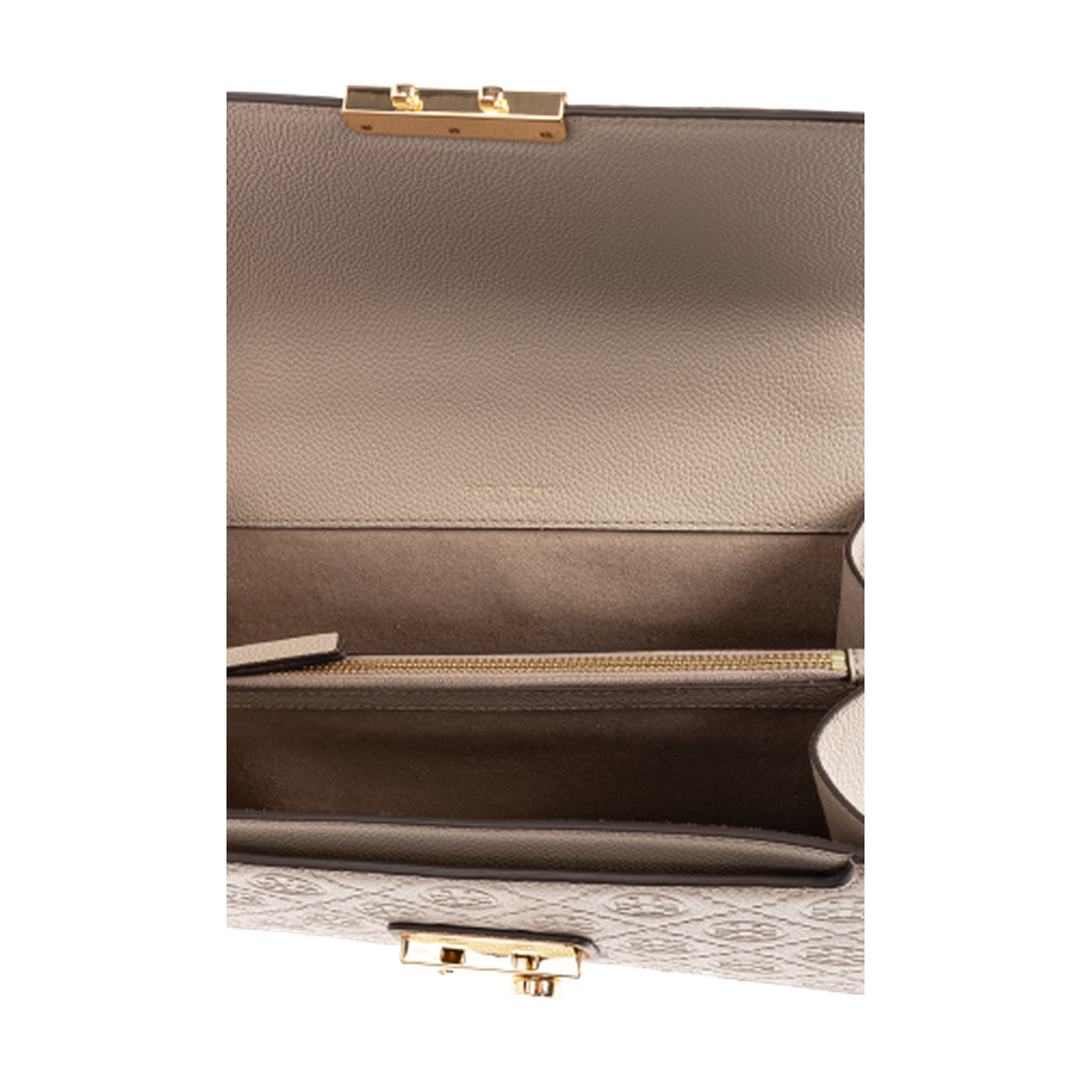 T Monogram Pebbled Shoulder Bag