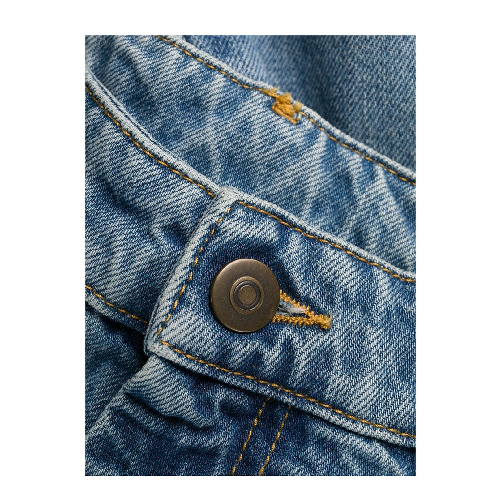 Blue Denim Regular-waisted Wide-leg Jeans