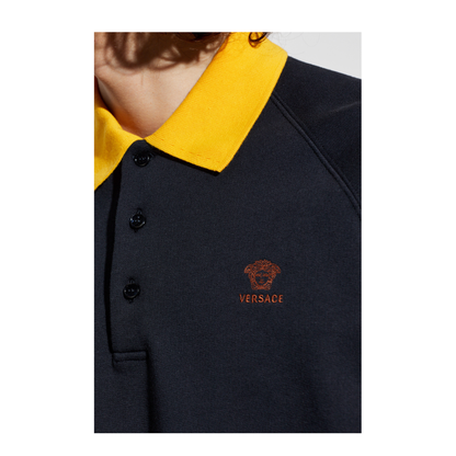 MAYFEYR - Versace - Cotton Polo Shirt With Embroidered Logo - 10245831A179141UI20