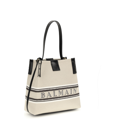 MAYFEYR - Balmain - Release Bucket Bag In Canvas And Leather - GN1CA032TJBR