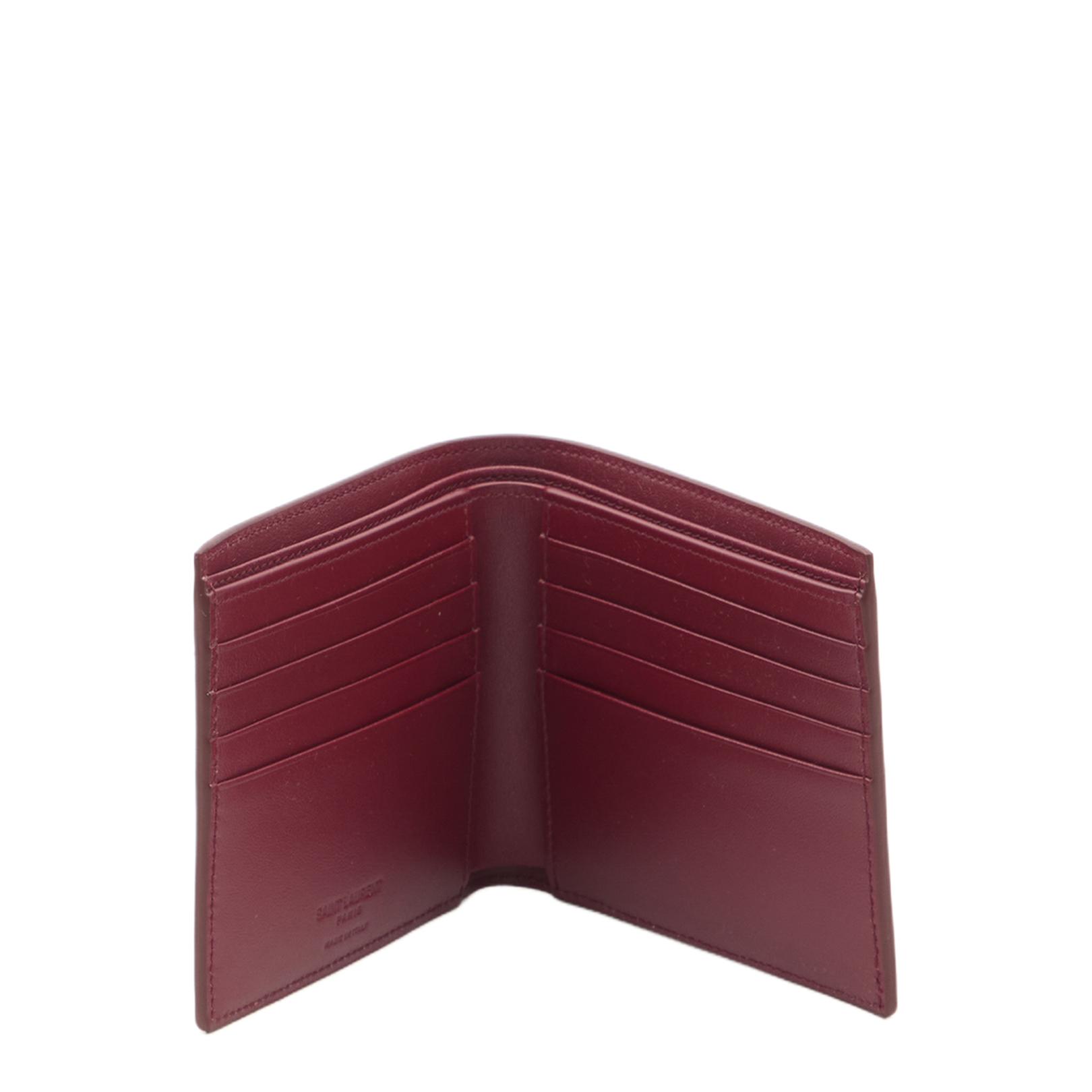 East/West Calfskin leather Wallet - Burgundy