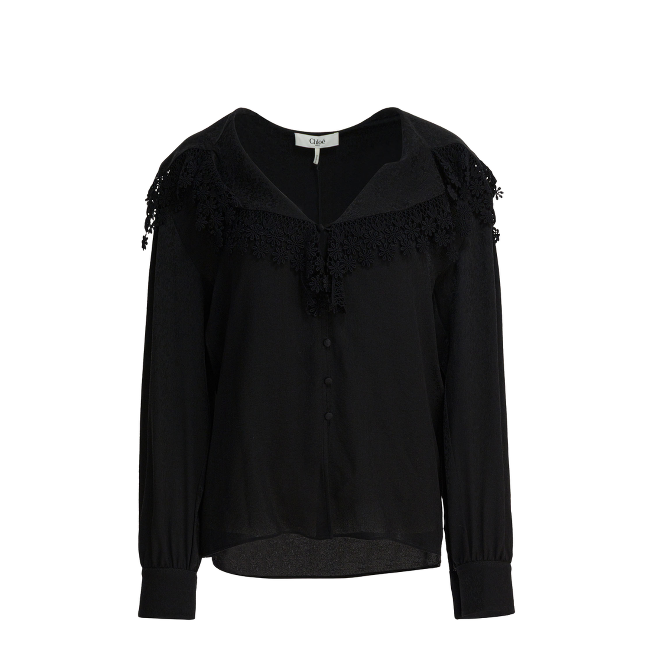 MAYFEYR - Chloè - Blouse With Lace Collar - CH25WHT15332001