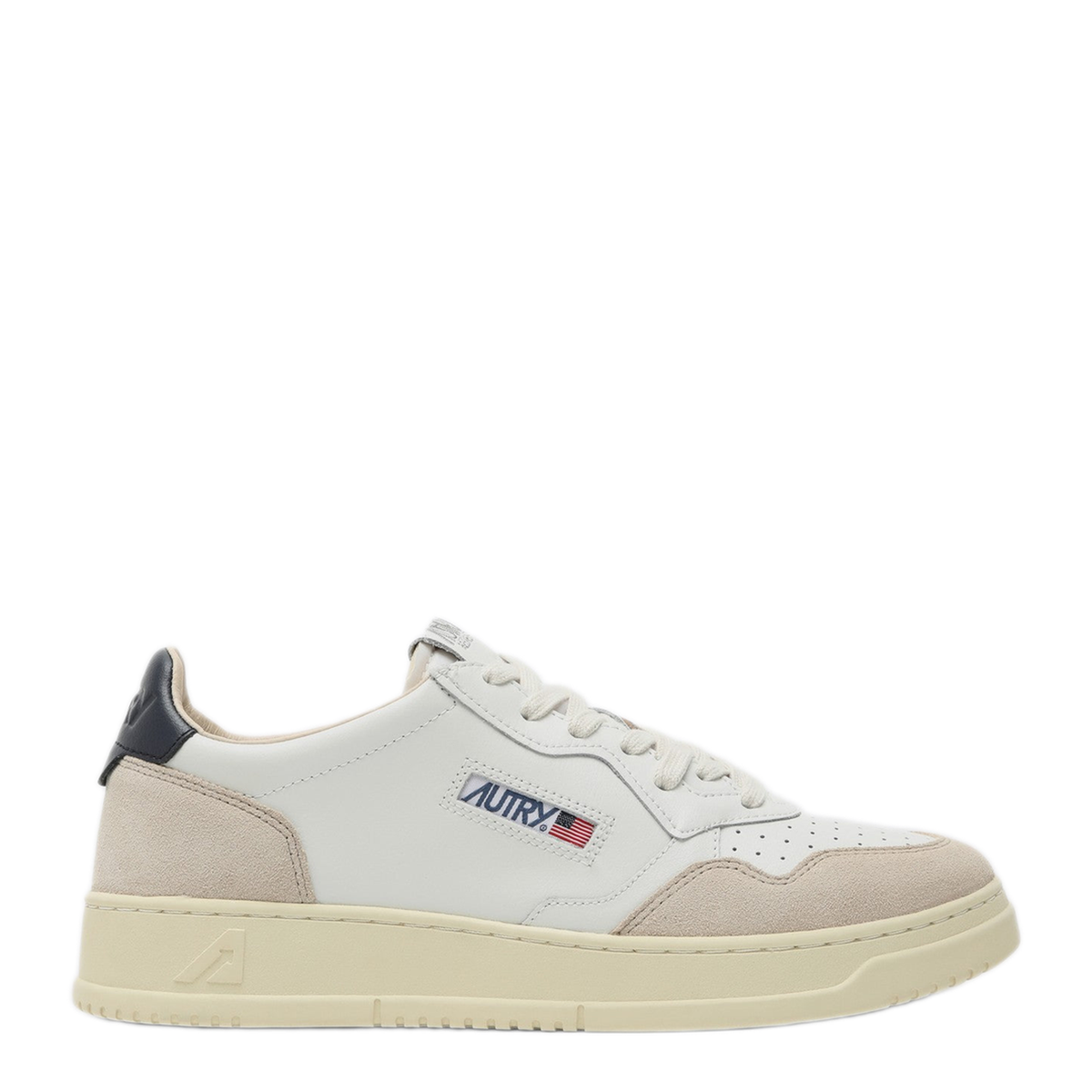 MAYFEYR - Autry - Medalist White Blue Leather Trainer - AULMLS28LS28