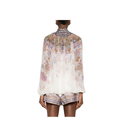 Luna Billow Puffed-Sleeve Blouse