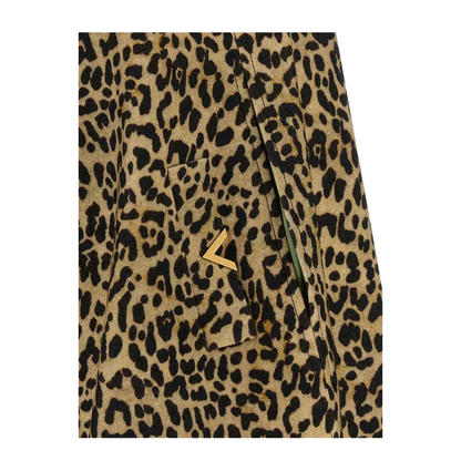 Animalier Wool Cape In Brown