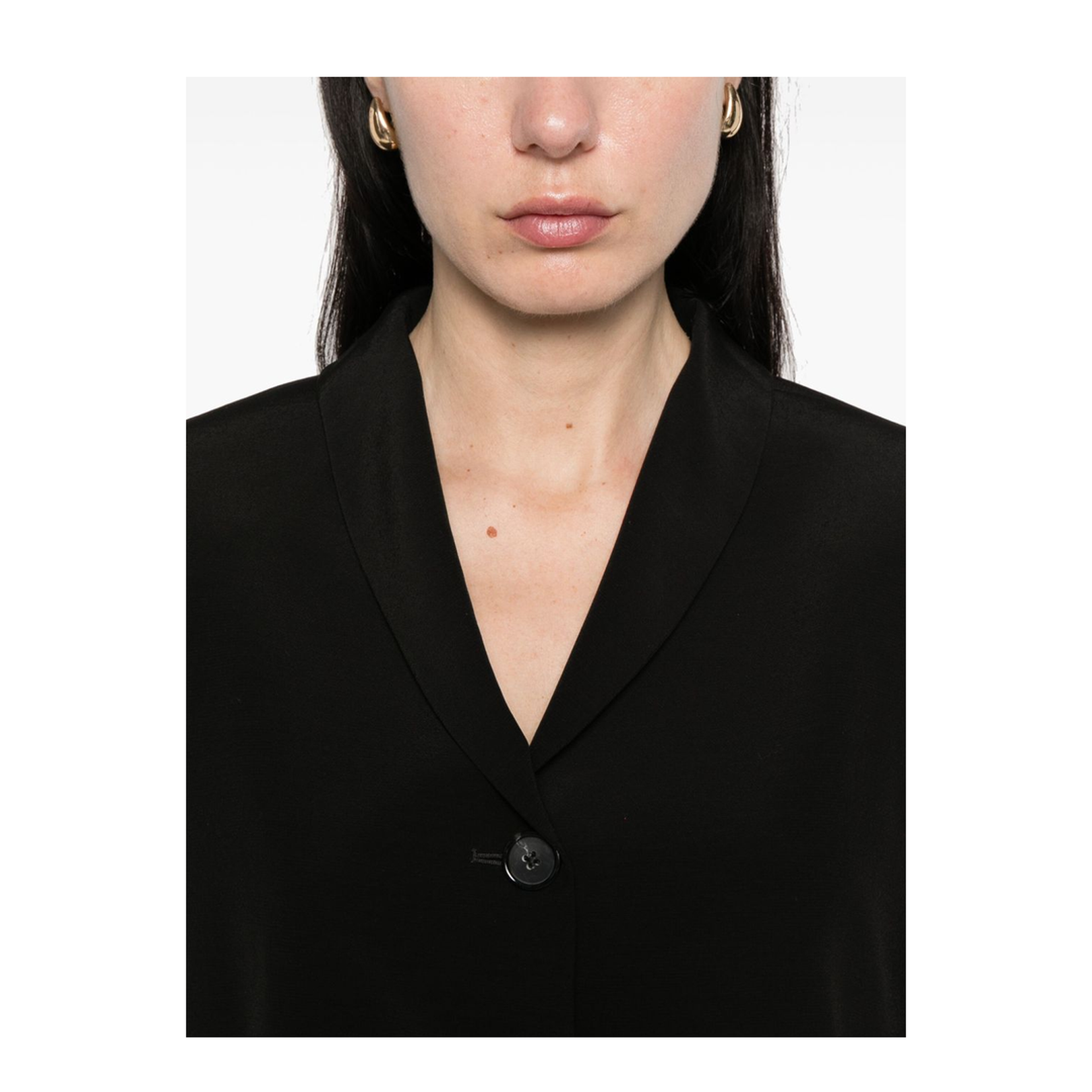 Black Convertible Neck Blazer