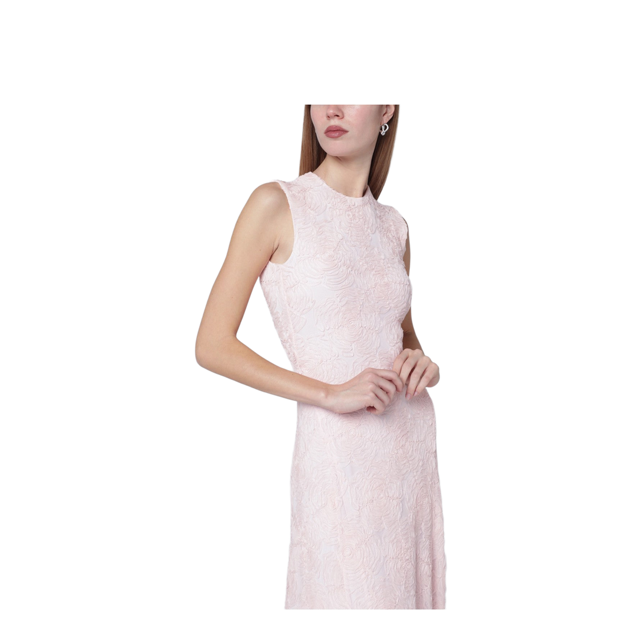 Long Pink Mesh Dress