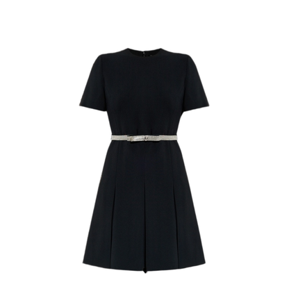 Crystal-Embellished Belt Cocktail Dress