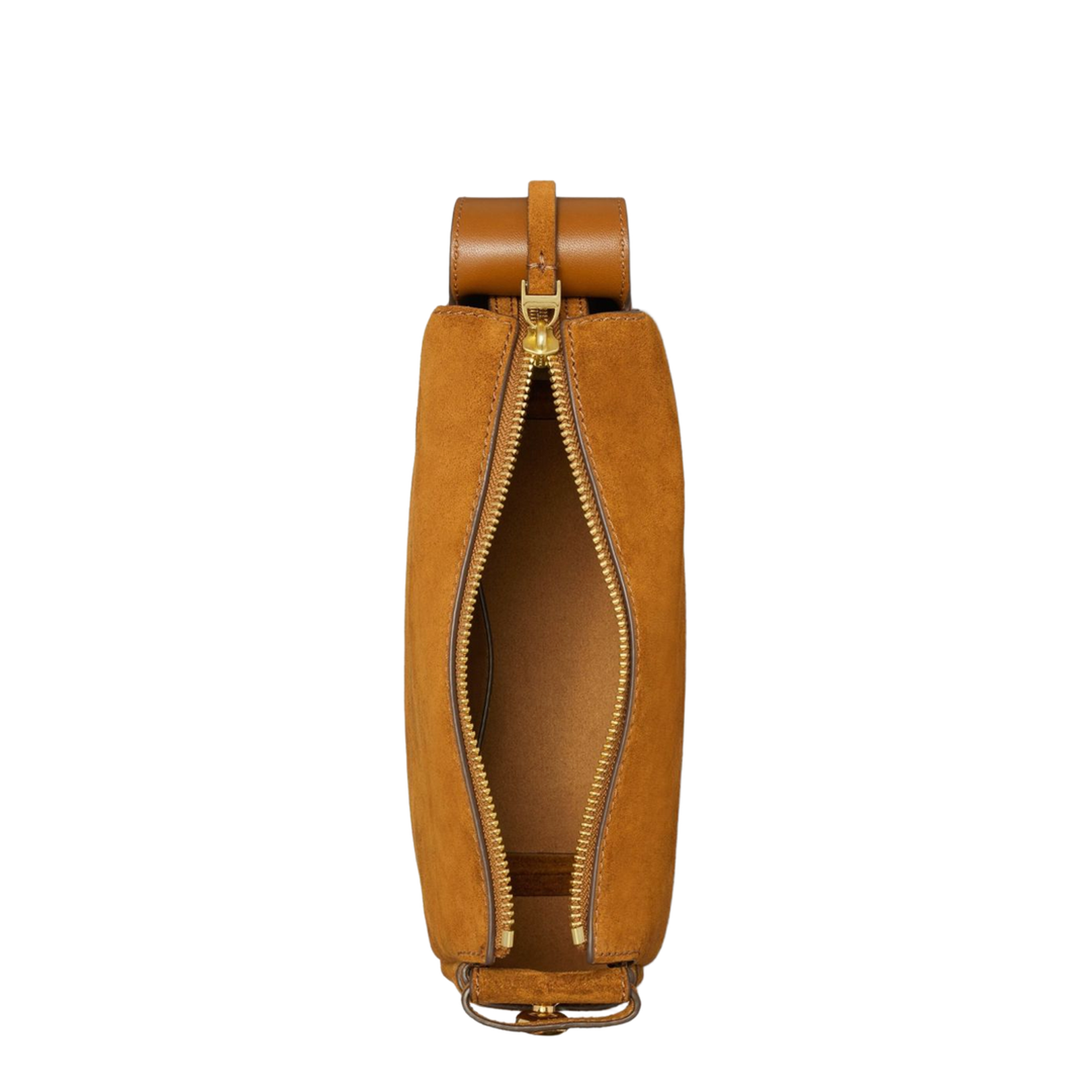 Romy Suede Leather Shoulder Bag in Brown