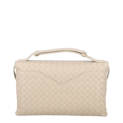 Knot Lock Lambskin Crossbody Bag - Ecru