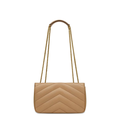Loulou Small Matelassé Lambskin Crossbody Bag - Natural Tan