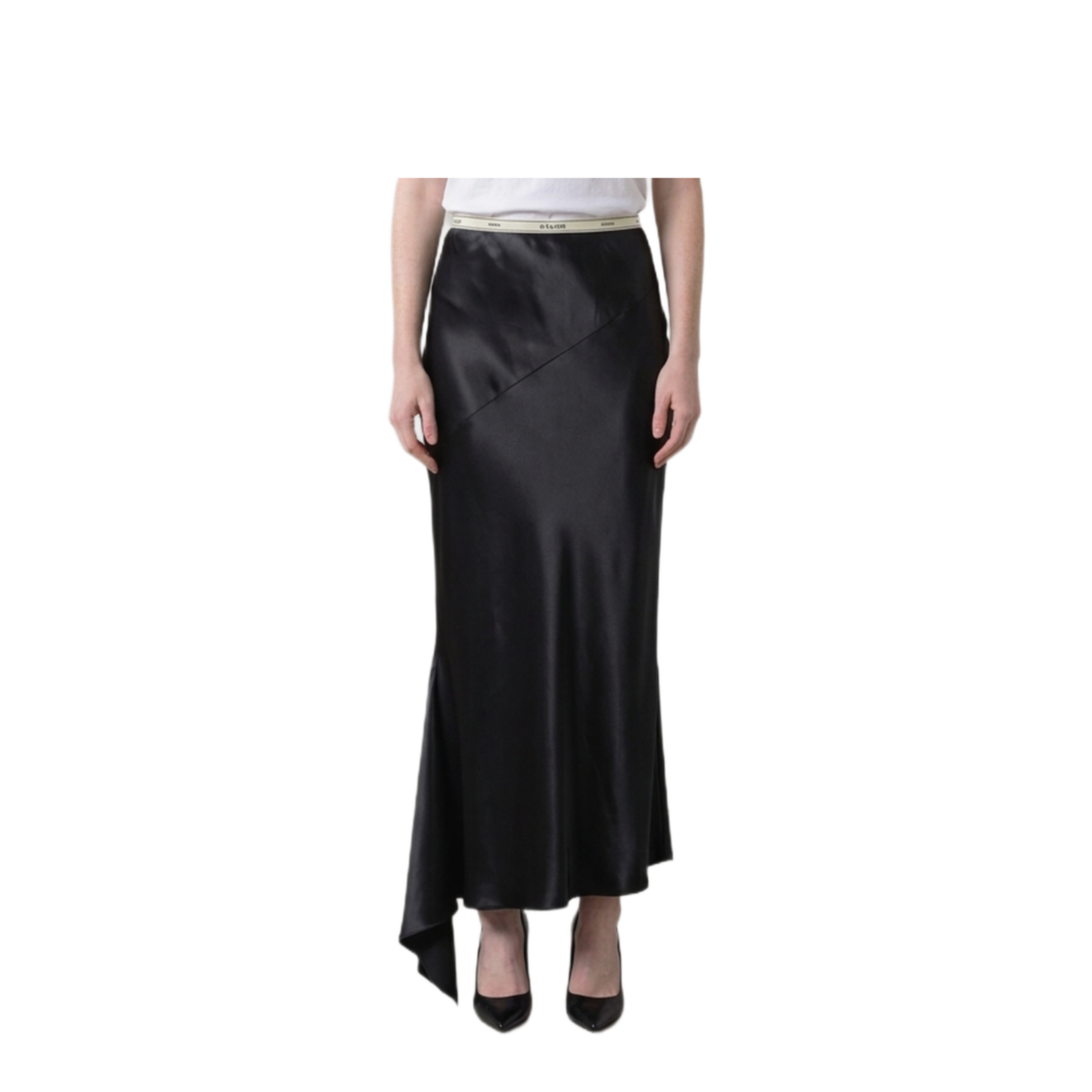 MAYFEYR - Celine - Black Midi Skirt In Viscose Satin - RJ0E03E9938NO