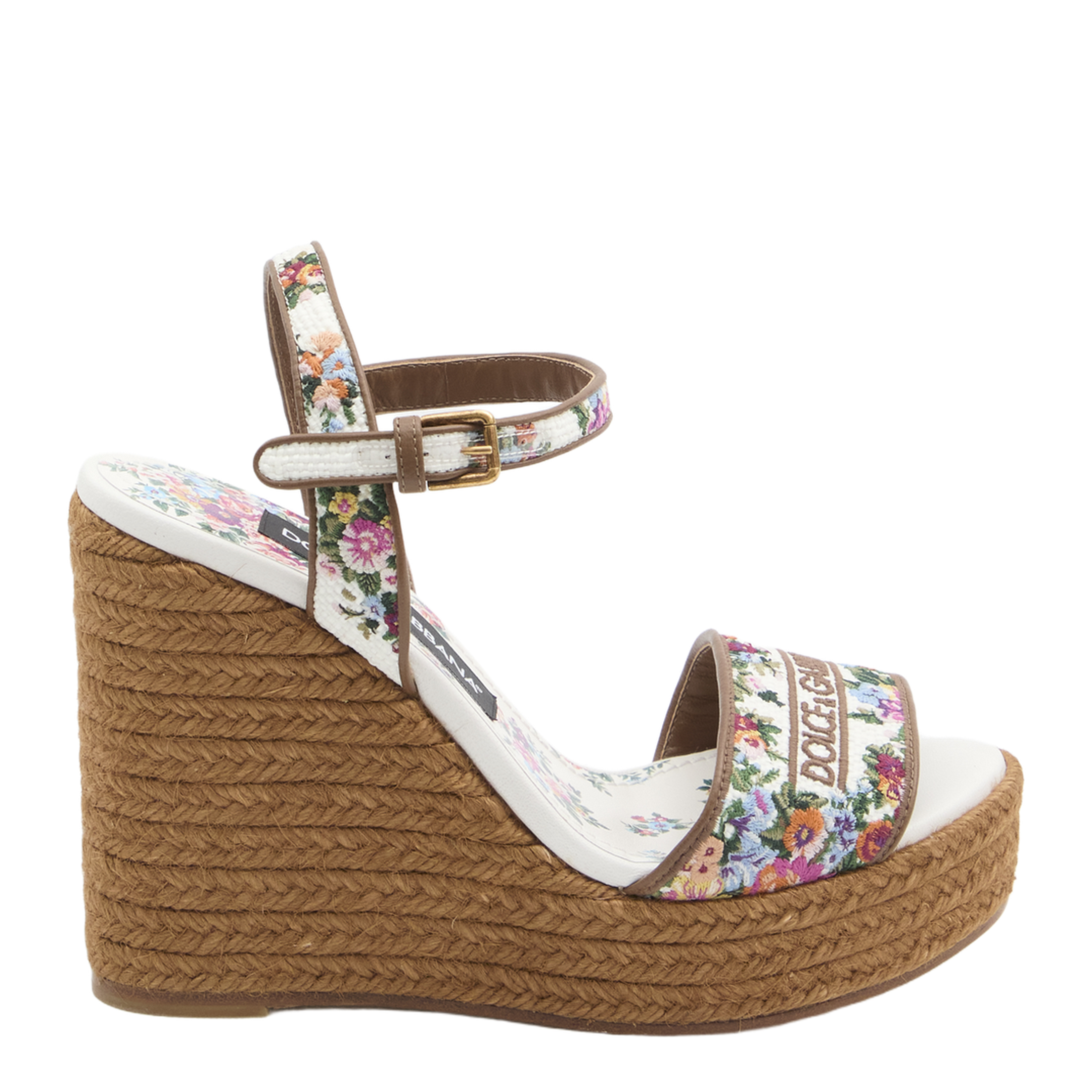 Wedge Sandals with Logo Embroidery