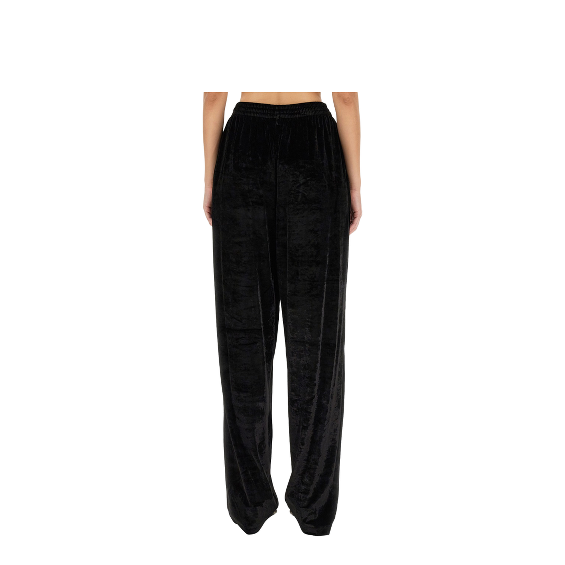 Black Stretch Velvet Baggy Pant