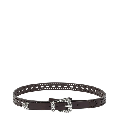 Leather Belt With Perforated Details