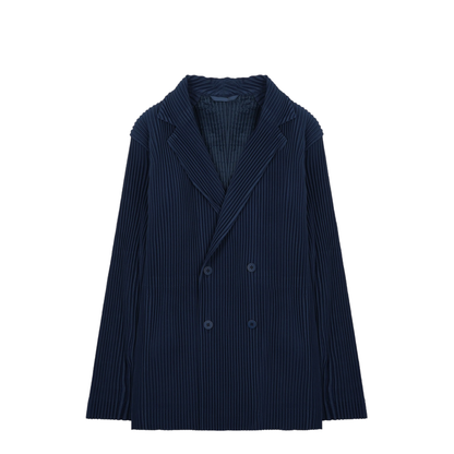 Double-Breasted Pleated Jacket