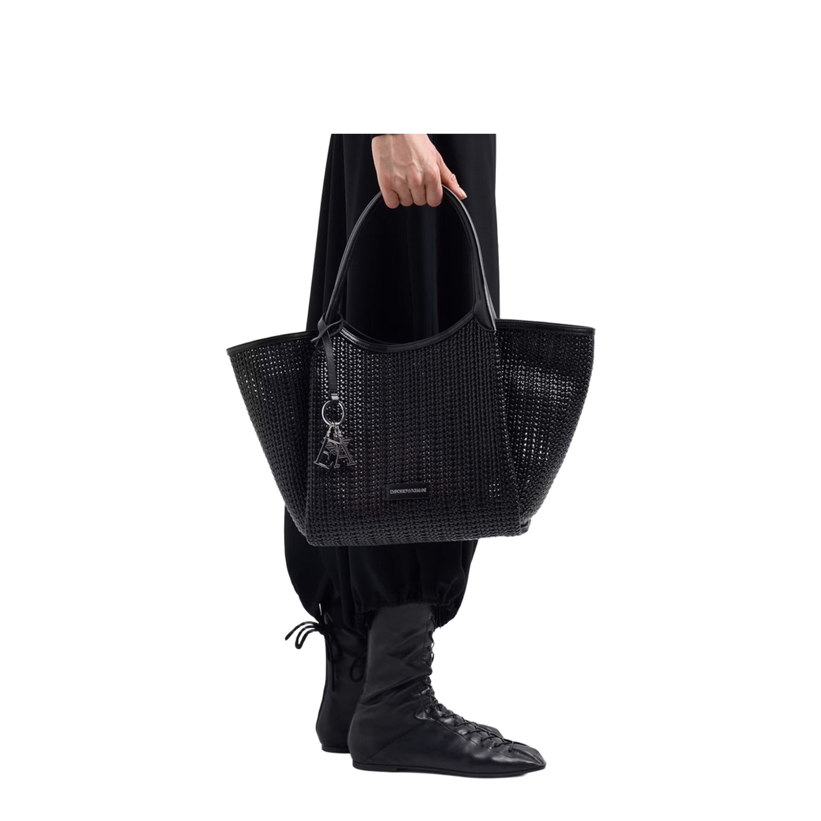 Interwoven Shopper Bag with Logo Charm