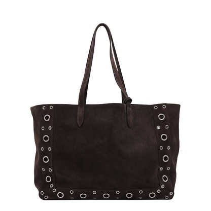 Brown Suede Shopping Bag