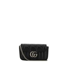 GG Marmont Super Mini Shoulder Bag, Silver Hardware