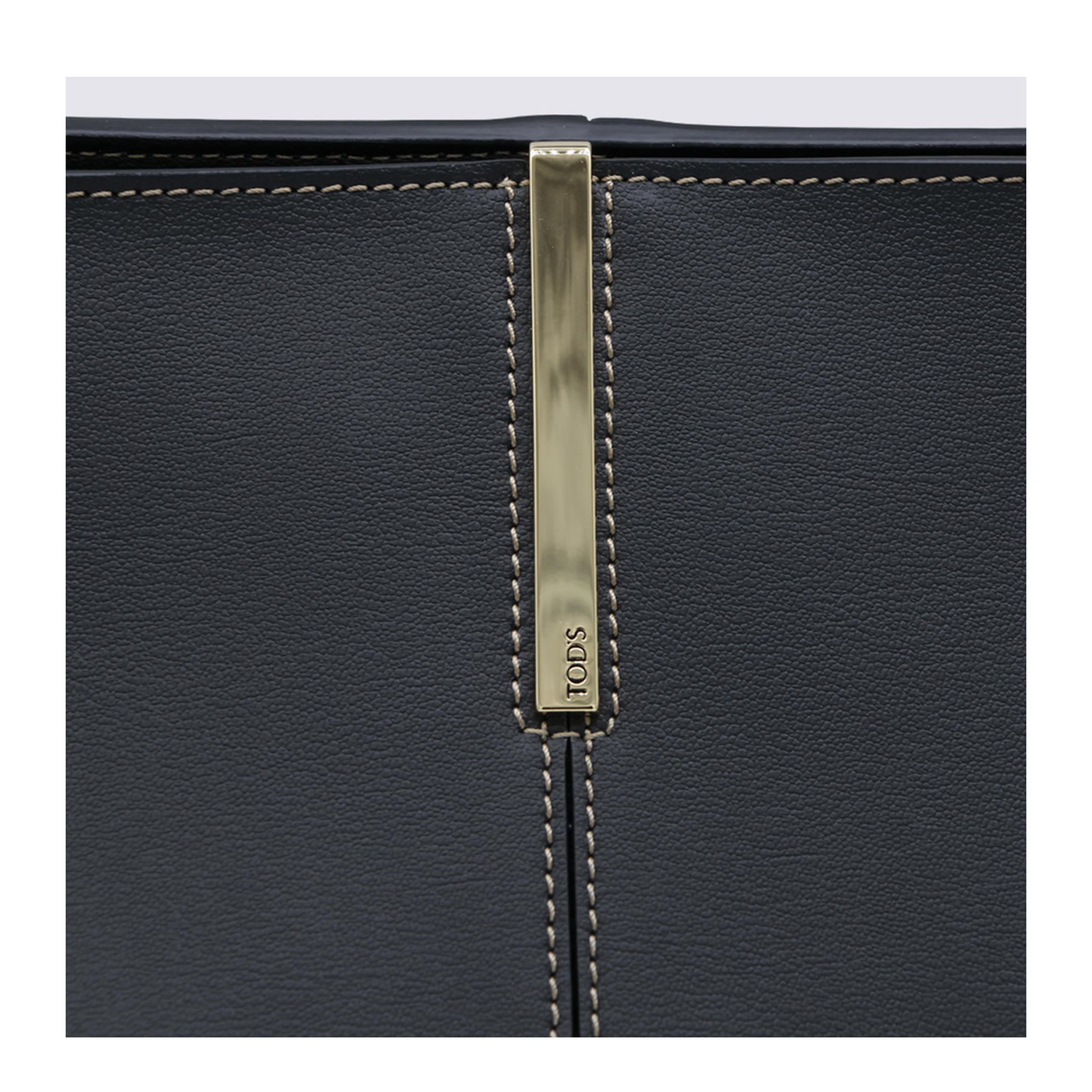 Medium Small Calfskin Shopping Bag - Black