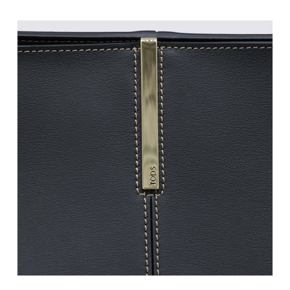 Medium Small Calfskin Shopping Bag - Black