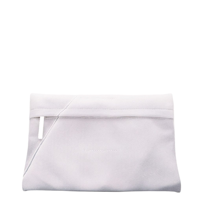 Folded Clutch Coated Polyester Clutch - White