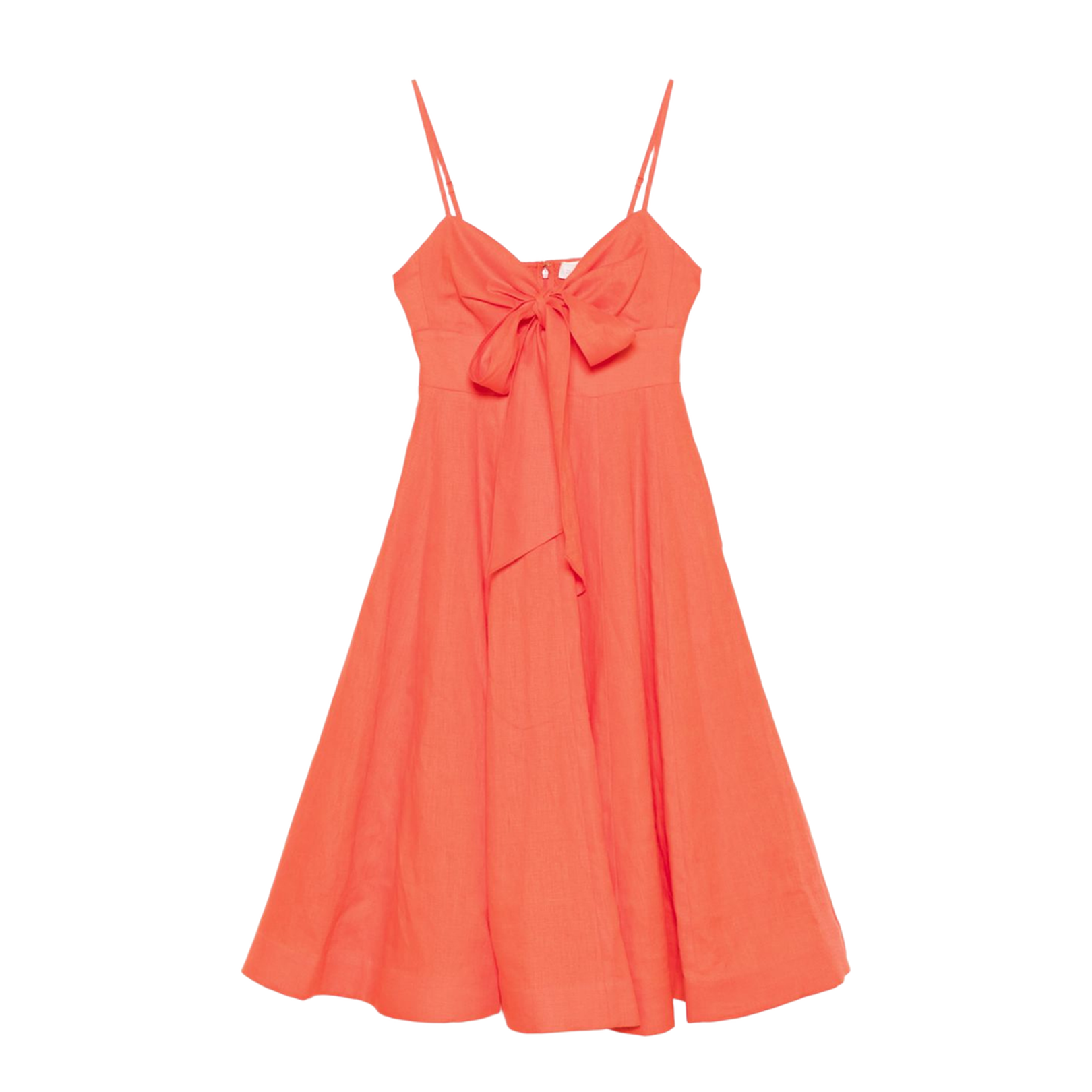 Crush Linen Midi Dress in Red
