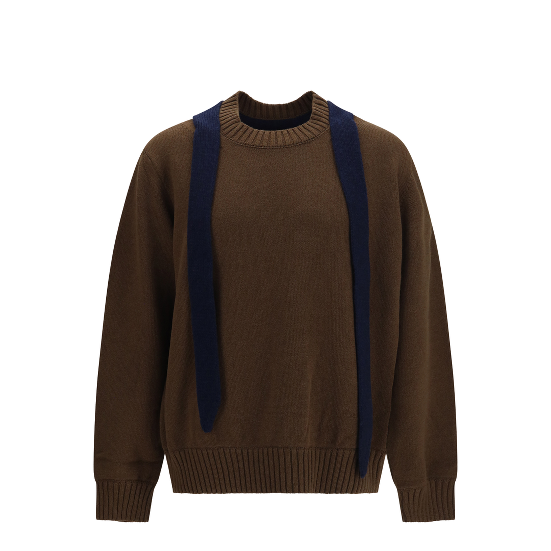 MAYFEYR - Sacai - Wool Knit Cardigan With Integrated Scarf - 2604069M