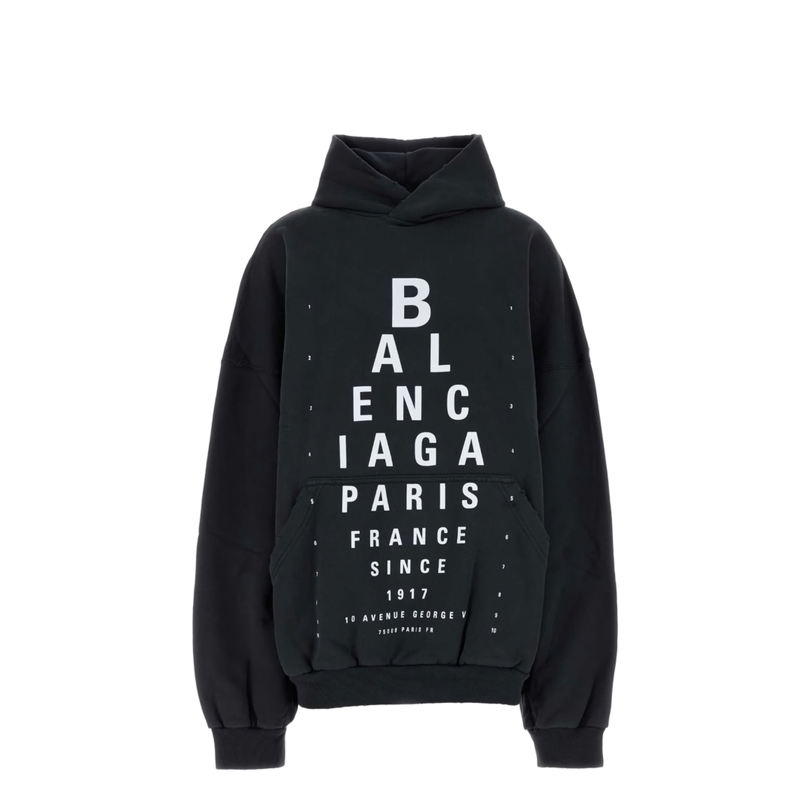 Optical Cotton Hoodie Black
