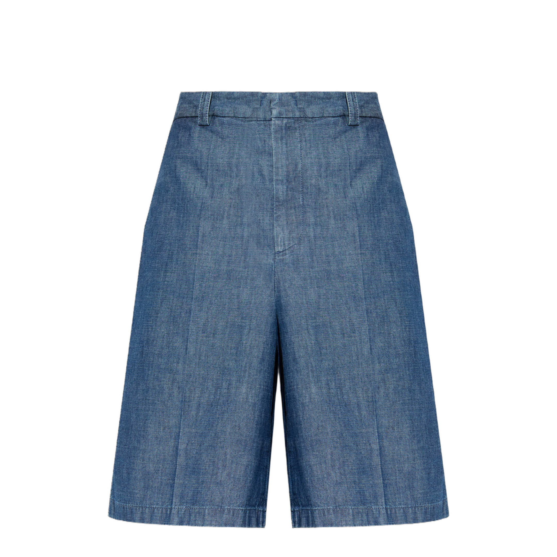 Blue Cotton Bermuda Shorts