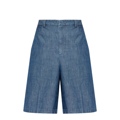 Blue Cotton Bermuda Shorts