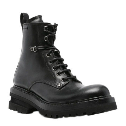 MAYFEYR - PREMIATA - Elba Leather Military Boots - 32337NERO