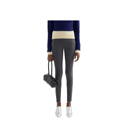 Black Stretch Virgin Wool Blend Pant