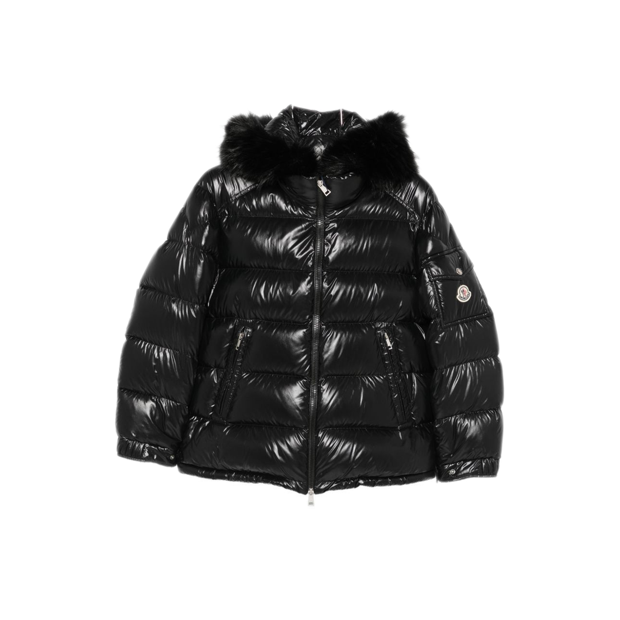 MAYFEYR - Moncler - Black Quilted Faux Fur Trim Coat - L20931A00107597Z8999
