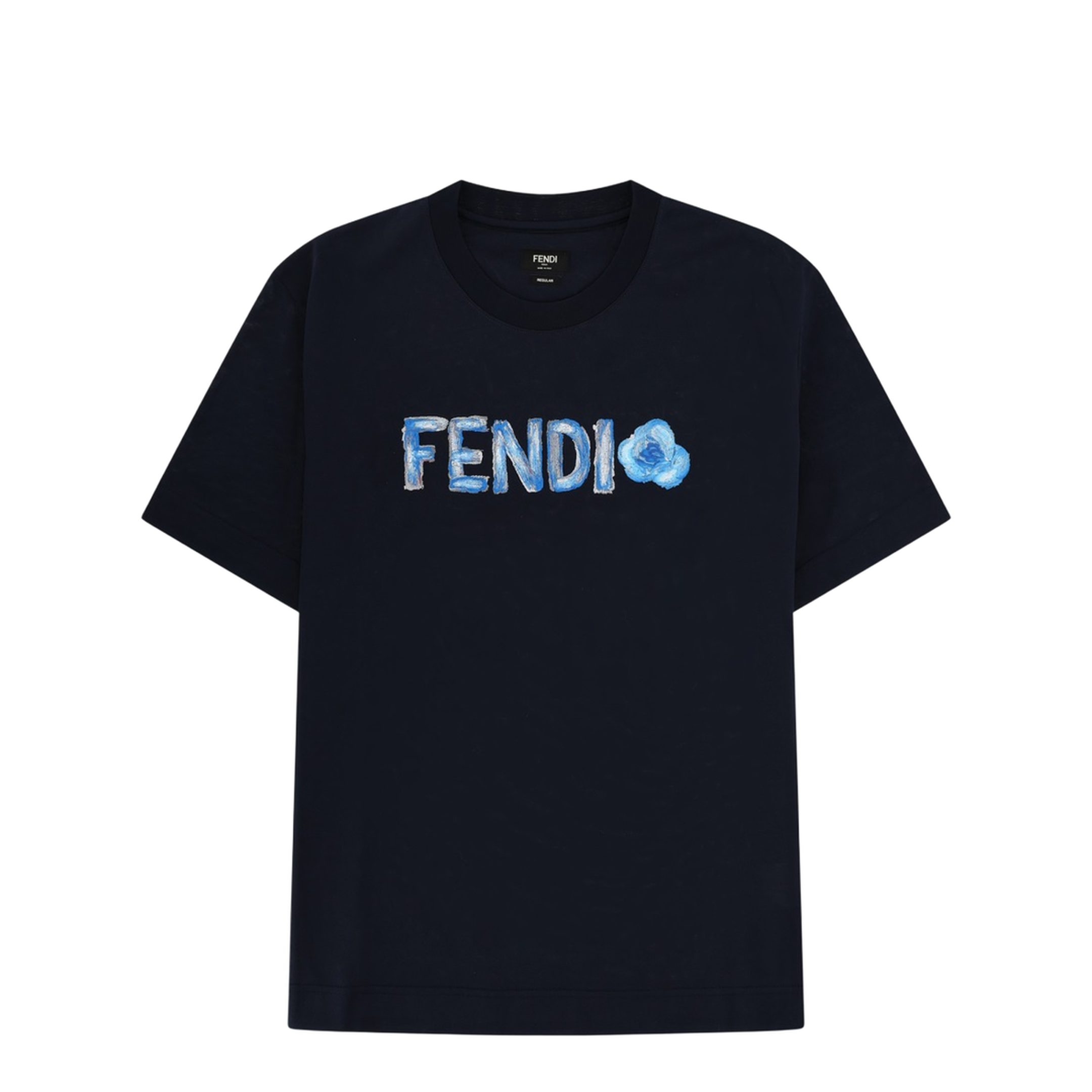 Navy Blue T-Shirt with Embroidered Logo