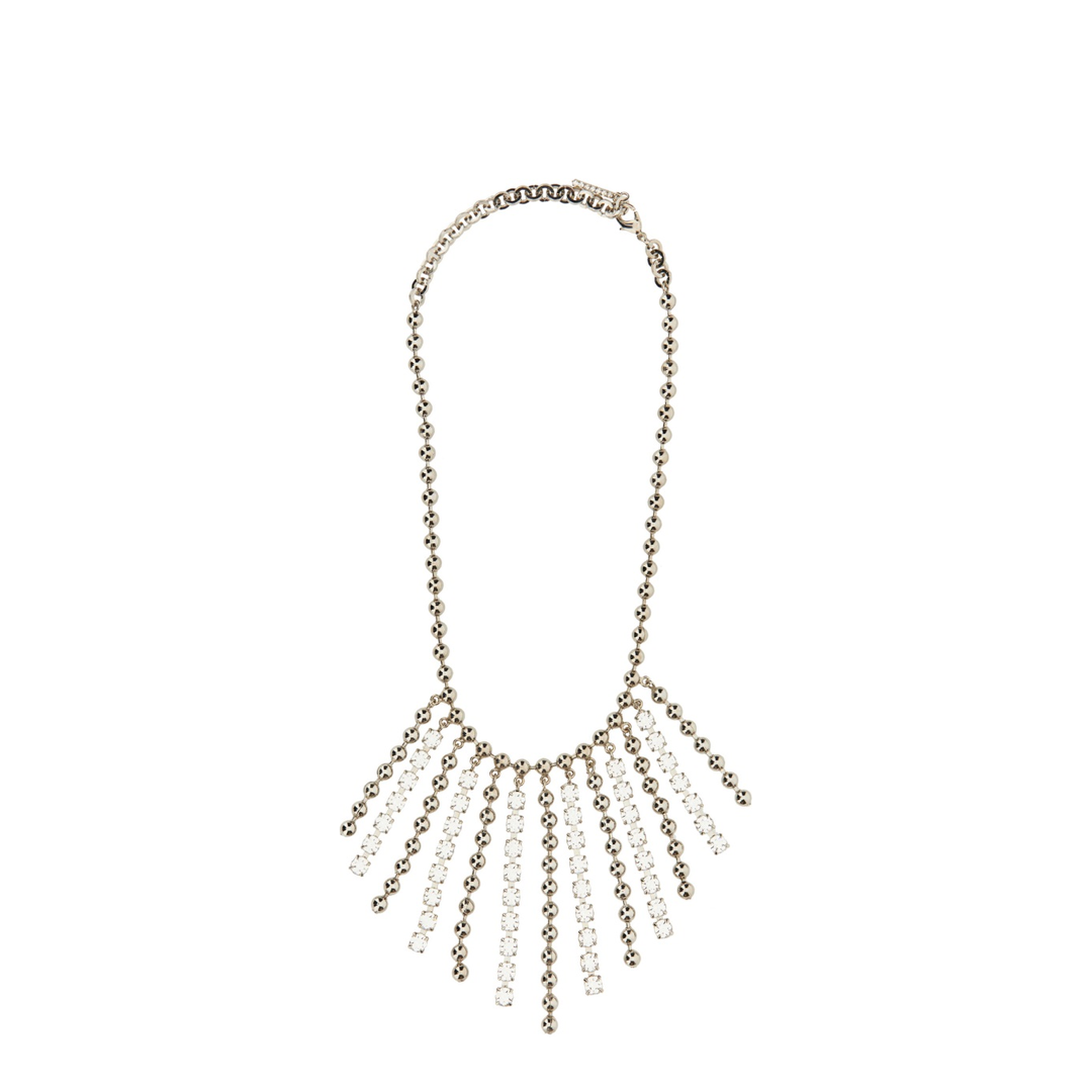 MAYFEYR - Alessandra Rich - Crystal Chain Fringe Necklace - FABA2714J024001