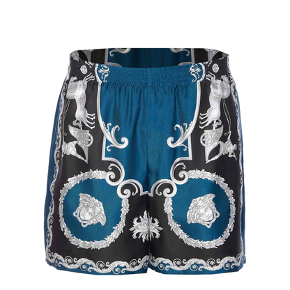 Silk Shorts Blue Black