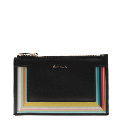 Signature Stripe Zippered Coin Purse
