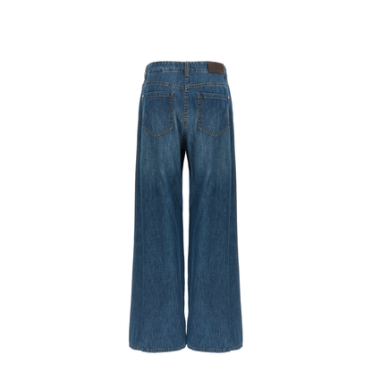 Women's Wide Leg Denim Jeans Blue