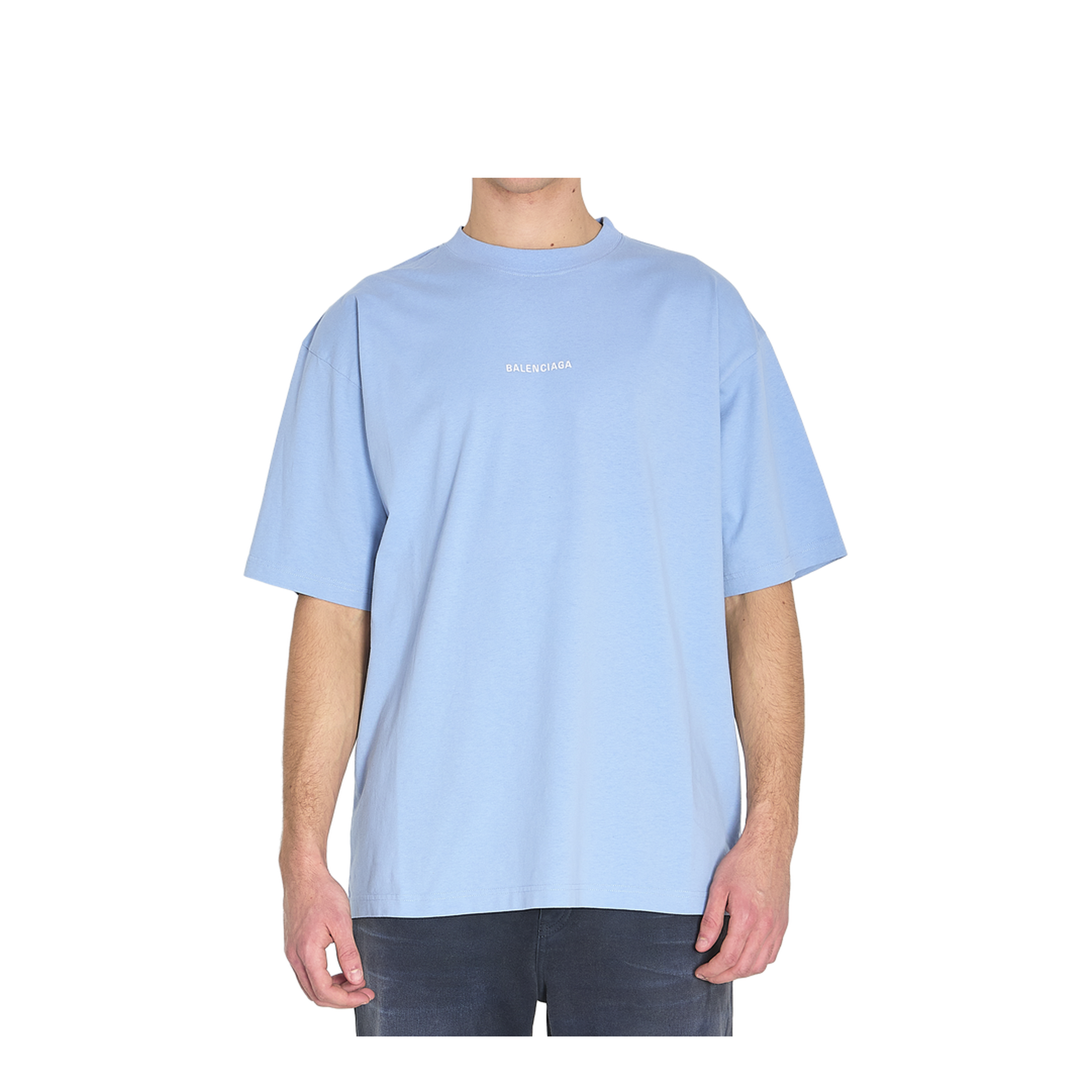 Back T-shirt Medium Fit in Light Blue/white