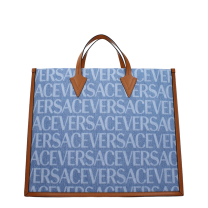 Denim Allover Logo Tote