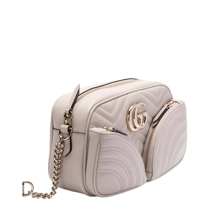 GG Marmont Small Canvas Camera Bag - Cream