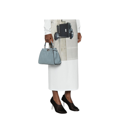 Peekaboo Mini Cuoio Romano Leather Light Blue