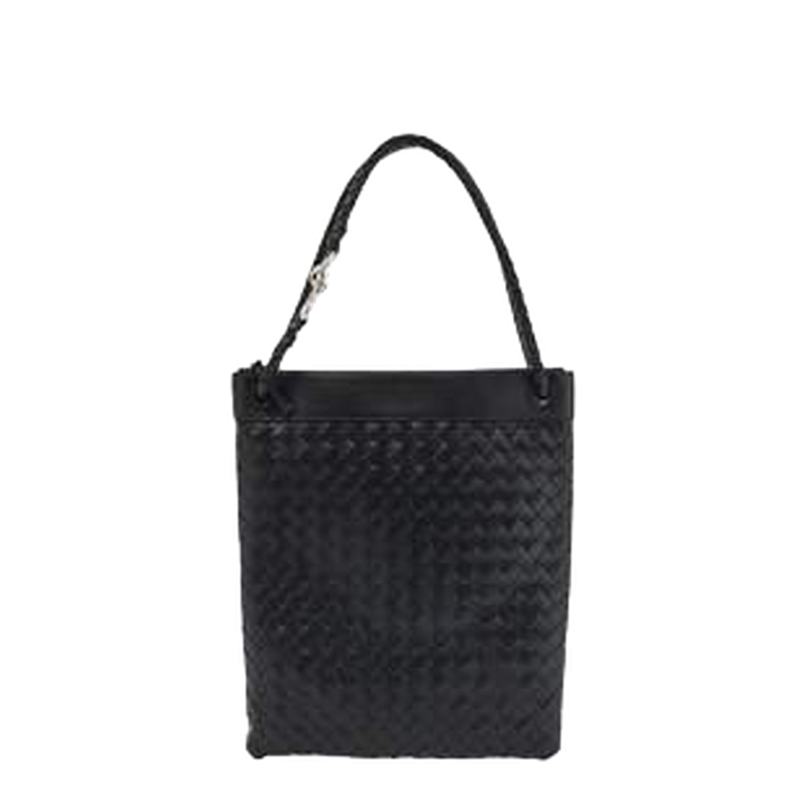 Andiamo Flat Leather Tote Bags - Black