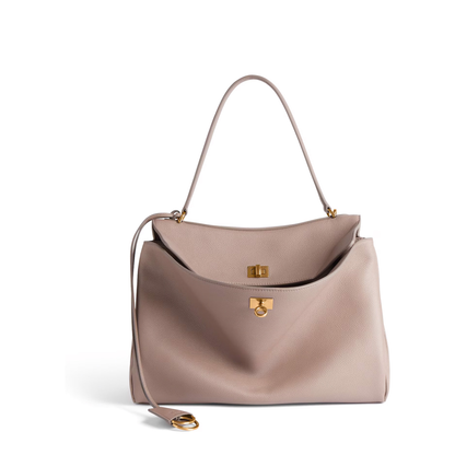 Rodeo Medium Handbag Leather Beige